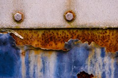 paint-metal-rust-blue-smile-face